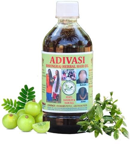 JEVR ADIVASI BHRINGRAJ HERBALS hårolja, 250 ml, 100 % naturlig