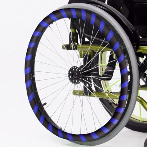 Wheelchair Cover Couvre-Jantes Antidérapants pour Fauteuil Roulant 22 Pouces/24 Pouces – 1 Paire De Housses De Protection pour Poussée Manuelle pour Roue Arrière,Bleu,24in