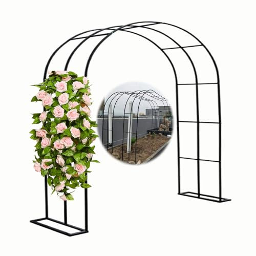 Gartenbogen, 19 mm Rohr aus Metall, Pergola-Laube, Metall-Hochzeitsbögen, eleganter Eingangsbogen, Breite 80/120/140/180/200/240/280/300/350 cm, für Rosen, Weinreben, Klettern