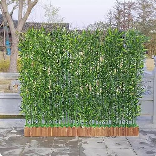 LYDZT Künstlicher Bambusbaum, 1/1,5/1,8 m hoch, Raumteiler für gewerbliche Zwecke mit Holzsockel, Kunstpflanzen, Dekoration für drinnen und draußen (Größe: 80 cm – 14 x 1,8 m Stange)