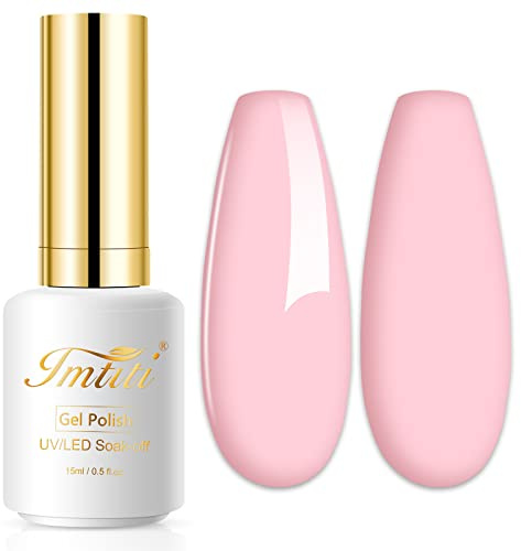 Imtiti Pastell Rosa UV Gel Nagellack, 15ML Pastel Soak Off Led gel Nail Polish Frühling Sommer DIY Nagel Kunst Starter Maniküre Salon Gellack Kit für Mädchen