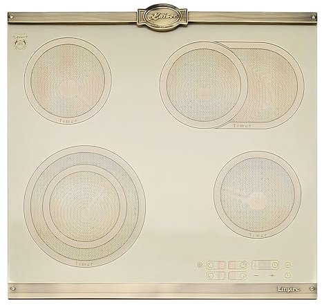 Kaiser Empire KCT 6185 ElfEm – Bilarks högljus elektrisk hällplatta 60 cm – glaskeramik hällning 4 plattor – Retro design – Touch Control – Tvåkrets- och stekzon – Glaskeramik av hög kvalitet