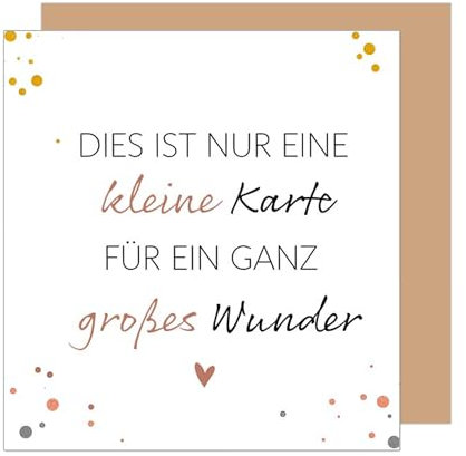 Edition Seidel Premium quadratische Glückwunschkarte zur Geburt mit Umschlag. Karte mit Spruch Grußkarte Babykarte Billet Baby Kind Junge Mädchen (EQ118 SW025)