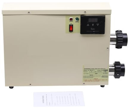 JCKJWL Riscaldatore Elettrico for Piscina Digitale AC da 11 kW con termostato for Vasca idromassaggio Spa, Temperatura Regolabile Riscaldamento rapido ed efficiente(7.5KW 220)