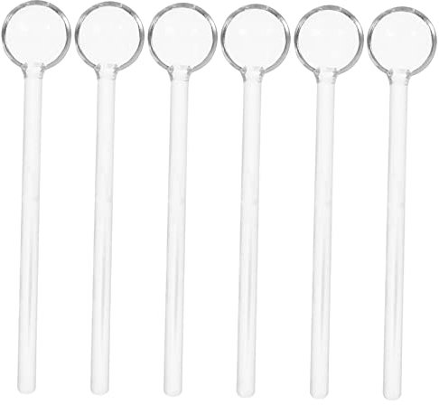 Sosoport 6pièces Lot Cuillères Verre Transparent à Long Manche Cuillère à Café Expresso Thé Dessert Cuisine Maison