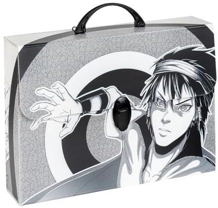 Favorit Valigetta in Polipropilene Alveolare con stampa in alta risoluzione MANGA Black Man, dimensioni 37,5X27 cm, Dorso 8 cm, 1 chiusura