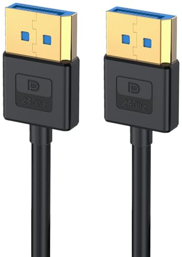 Qsvbeeqj Câble DisplayPort 1.4 coudé en silicone pour améliorer la durabilité 8K60Hz 4K/144Hz Fil DisplayPort de tailles multiples