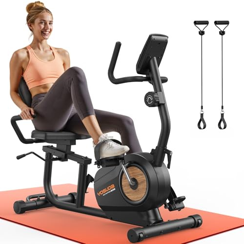 YOSUDA 2026 Upgrade Liegeergometer Testsieger für Zuhause, 16 Widerstandsstufen, 4D verstellbarer XL-Komfortsitz, App/Bluetooth, Integrierte Klappsäule, Heimtrainer Fahrrad für Senioren, 160 KG/190 CM