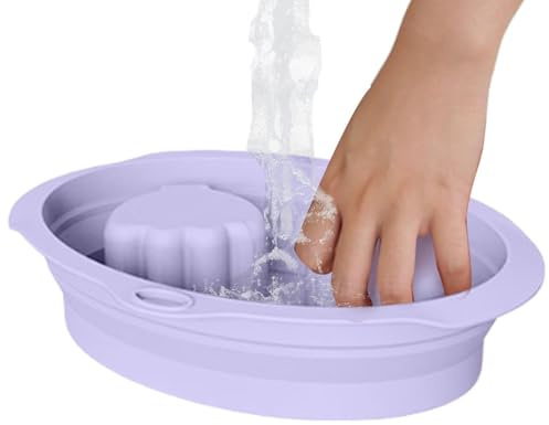 Cuenco para Remojar Uñas Resistente, Reutilizable, Plegable | Plato Silicona Baño Uñas Manicura Limpieza, Eliminar Esmalte, Cuidado de Manos, Hogar, Salón,