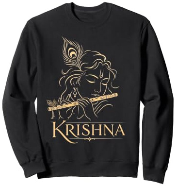 Krishna Flûte de Dieu Hindou en Plumes de Paon Cadeau de dévotion Sweatshirt