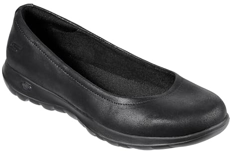 Skechers Go Walk Lite-Gem, Ballerines Bout fermé Femme, Noir (Black Textile/Trim Bbk) ,37 EU