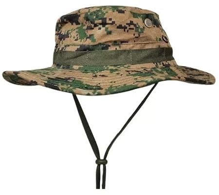 QHIU Boonie Hut Fischerhut Bucket Hat Sonnenschutz Rund Hut Tactical Camo für Angeln Camping Outdoor Sport Herren Damen Unisex