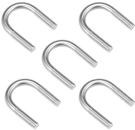 sourcing map 5 Stück Bügelschraube Bügelbolzen M8 304 Edelstahl U-Schraube mit Gewinde für 22mm Rohrdurchmesser
