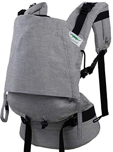 Buzzidil Babytrage Facette Monochrom - mitwachsende Bauchtrage, Rückentrage, Hüftsitz | Babysize | Baby Tragesystem von 0-18 Monate | Fullbuckle Babytrage für Neugeborene ab Geburt