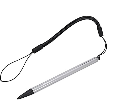 ASHATA Springseil Touchscreen Stift,Tragbar Praktisch Touch Pen Anti-Kratzer Hochempfinglich Eingabestift Touch Screen Stylus Kompatibel mit Resistiven Touchscreen-Geräten (Silber)