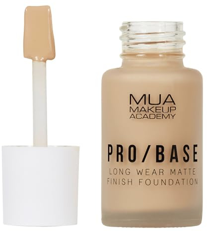 MUA Pro/Base Full Coverage Matte Finish Foundation, Shade #142 (Pack of 1) | Long-Lasting, Buildable Coverage, Controls Shine, Enriched with Vitamin E, Vegan & Cruelty Free
