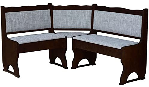 k koma Polster Eckbank Kiefer Holz, Nuss Farbe mit Polsterung MASSIVHOLZ - BEIGE (100 x 160)