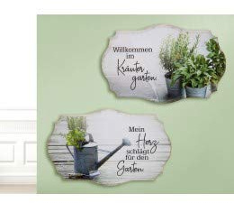 GILDE Metallschild Mein Herz schlägt für den Garten 30x19cm, Garten,Blumen,Beete,Geschenk