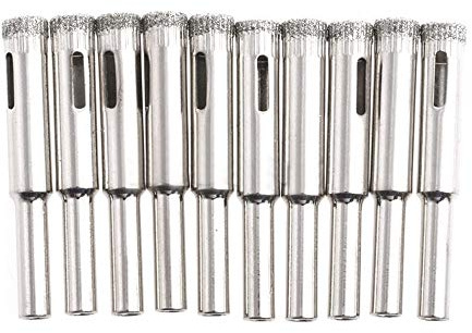 Mdurian Diamant Foret 10Pcs 8mm Trépan Scies Cloche Outils Set Forets Diamant Cutter Acier Carbone pour Verre Céramique Porcelaine Marbre Carrelage Granite