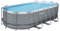 Bestway Power Steel Frame Pool Komplett-Set mit Filterpumpe 549 x 274 x 122 cm, grau, oval