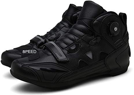 MRDEAR Motorrad Schuhe Herren Schwarz, Motorradschuhe Sneaker Leichte Atmungsaktives Kurze Ankle Boot Sportschuhe Motocross Stiefel Turnschuhe Gepanzert mit Gangverstellung (41 EU)