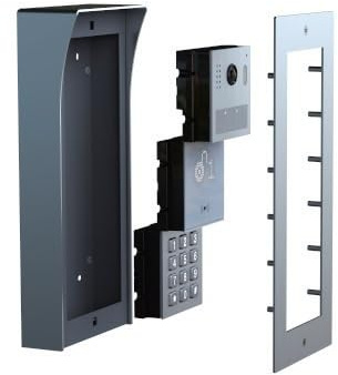MATHFEL 2-Draht-Bus WLAN Video-Türsprechanlage mit RFID Lesergerät - Komplettes Set für 2 Familienhaus mit 3X 7-Zoll-Monitoren