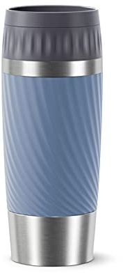 Tefal Mug isotherme étanche 0,36 L, Double paroi, Acier inoxydable, Boisson à 360°, Fermeture Quick-Press, Sans BPA, Compatible lave-vaisselle, Base antidérapante, Travel Mug Easy Twist bleu N2011810