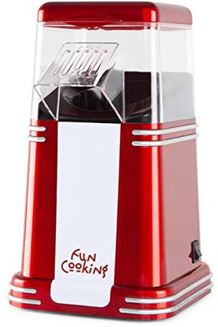 Suinga Tragbarer Popcorn-Popcorn, Vintage-Design, schnelle und einfache Bedienung, Popcorn in 3 Minuten, inklusive Rezept, Leistung 1200 W