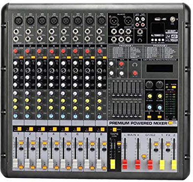 Escritorios de mezcla de estudio, mezclador de DJ Mezclador de consola de mezcla de 8 canales Efectos DSP de 24 bits + potencia de 48 V para red de grabación de estudio Transmisión en vivo DJ Karaok