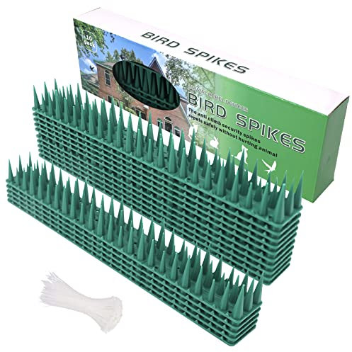 Bird Spikes for Pigeons,10PCS Wall and Fence Spikes Bird Deterrent Repellent Spikes Anti Climb Spikes for Birds Squirrel Pigeon Cats