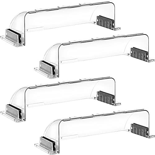 4 Pack Transparent Adjustable Air Deflector for Vents, Sidewalls and Ceiling Registers, 8.5 to 15