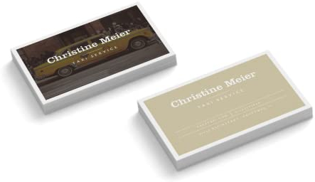 Visitenkarten personalisiert | Design Taxi Service | 2-seitig | Querformat | Menge + Papier zur Auswahl | selbst gestalten | hochwertiger Druck | 350 g Qualitätsdruck (250 Stück)