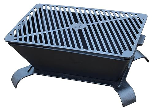 King Kooker Holzkohlegrill aus Gusseisen, 45,7 x 30,5 cm, Grillhöhe 21,6 cm