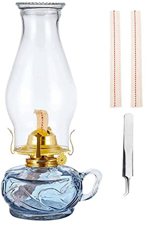 POCHY Lámparas de Aceite Lámpara de Aceite de Gran Capacidad, lámpara de Queroseno Grande, lámpara de huracán para Interiores con Mango para decoración de Granja de Emergencia en el hogar Tradición