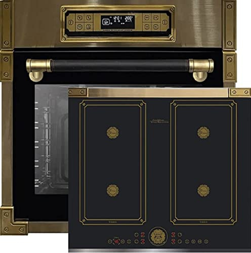 Kaiser EH 6726 AD+KCT 6745 AD, four encastrable rétro 80 l, 11 fonctions de travail + plaque à induction Flex Retro 60 cm, cuisinière encastrée Autark Power Booster