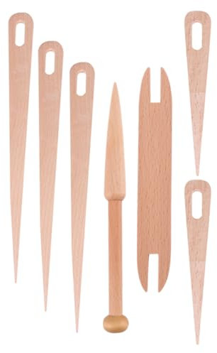 EXCEART 1 Satz Strick-shuttle-set Nadel Zum Weben Von Schals Strickgabel Werkzeug Zum Weben Von Wandteppichen Stricknadeln Mit Großem Öhr Webstuhlnadel Holz Zubehör Spitz