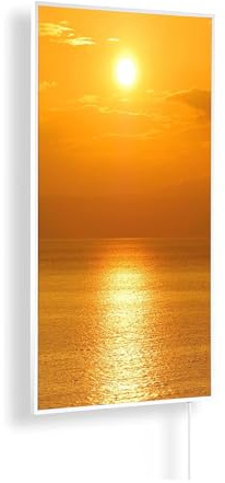 Könighaus Bild Infrarotheizung 600 Watt - Thermostat - 8-16 m² | Motiv: Sonnenaufgang, TÜV SÜD, 5 Jahre Garantie, Infrarot Wandheizung