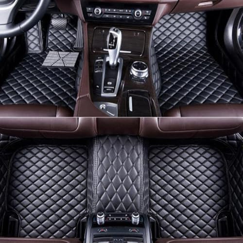 Nach Maß Auto FußMatten für 95% Aller Coupe,Kombi,SUV,Cabriolet,Stufenheck,Schrägheck,wasserdichte Fussmatten Auto Aus Leder(Schwarz)