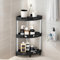 volumoon Mensola Angolare per Doccia a 3 Ripiani, Scaffale Bagno, Portaoggetti Doccia da Terra, Porta Bagnoschiuma Senza Foratura, Mensola Doccia per Bagno, Portaoggetti (Nero, 34 x 24 x 64 cm)
