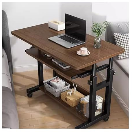 XXAD553TY Mobile Workstation Nachttisch, beweglicher Computer-Desktop-Tisch, Schlafzimmer, Heimschreibtisch, Arbeitszimmer, Schreibtisch, Verstellbarer Hubtisch Mobiler Schreibtisch