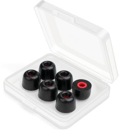 Cuscini auricolari in schiuma di memoria, cuscinetti di ricambio in silicone per auricolari, cuscinetti per auricolari, isolamento acustico di alta qualità, per cuffie (3 paia, M)