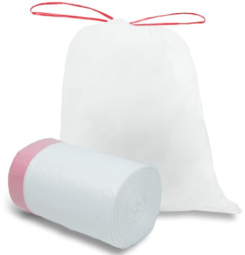 O2frepak Sacchetti Spazzatura 15 litri con Manici,Sacchi Rifiuti Resistenti,Sacchetti Immondizia,Big Garbage Gags (45x50cm,100Pezzo)