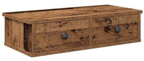 vidaXL Estante de Pared con cajones Madera contrachapada Madera Vieja