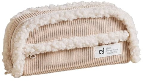 FZSECRIU 1 Stückstiftemäppchen，mäppchen Cord,schlamppermäppchen，federtasche，schlampermäppchen,federmäppchen beige