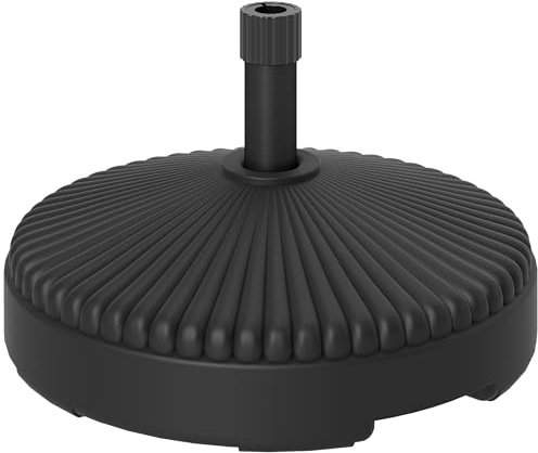 Outsunny Pied de Parasol Rond, Support Parasol en HDPE, Base de Parasol Remplissage Eau Sable, Socle de Parasol, Design en Forme de Soleil pour terrasse Piscine Patio Jardin Ø 55 x 30 cm, Noir