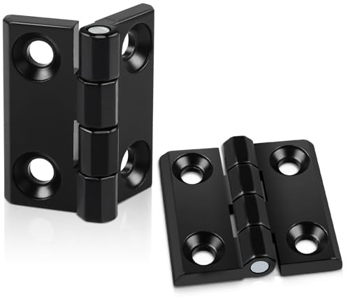 Yeepeo Scharnier Schwarz, 40×40×5 mm Scharniere Klappbar Zinklegierung Klein Schaniere, Klappscharnier Türscharniere für Leichte Türen und Fenster Schränke Werkzeugkästen (8, Schwarz)
