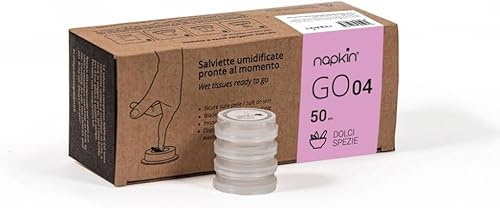 Napkin GO 04 Sweet Spices Scented Compressed Wet Wipes, Dermatologically Tested, Biodegradable & Hypoallergenic Wipe in Pocket-Sized Capsules, Ideal for All Skin Type, Travel & Personal Care, 50 Wipes
