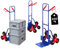 PROREGAL Diable pour escaliers Odin | HxLxP 111x60x43cm | Capacité de Charge 200kg | Pneus en Caoutchouc Dur | Bleu
