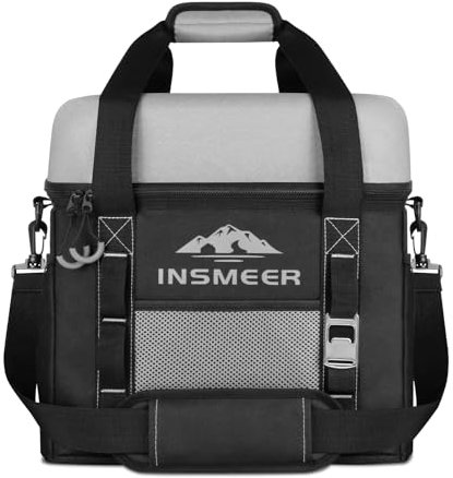 INSMEER Kühltasche Groß 40L, 60 Dosen Kühltasche Faltbar mit Hart Eva Dach, Wasserdicht Gross Kühltaschen, Kühlbox, Isoliertasche, Thermotasche für Camping, Picknick, Strand