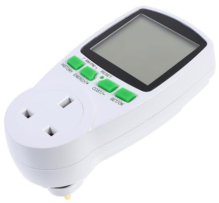 Homoyoyo Digital Power Meter Plug-in Socket Wattage Voltage Tester Energy Usage Monitor Uk 230v Smart Electricity Consumption Monitor for Home and Industrial Use